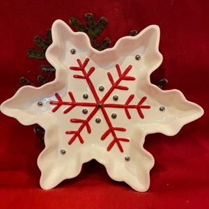 Ceramic Snowflake Candy Dish